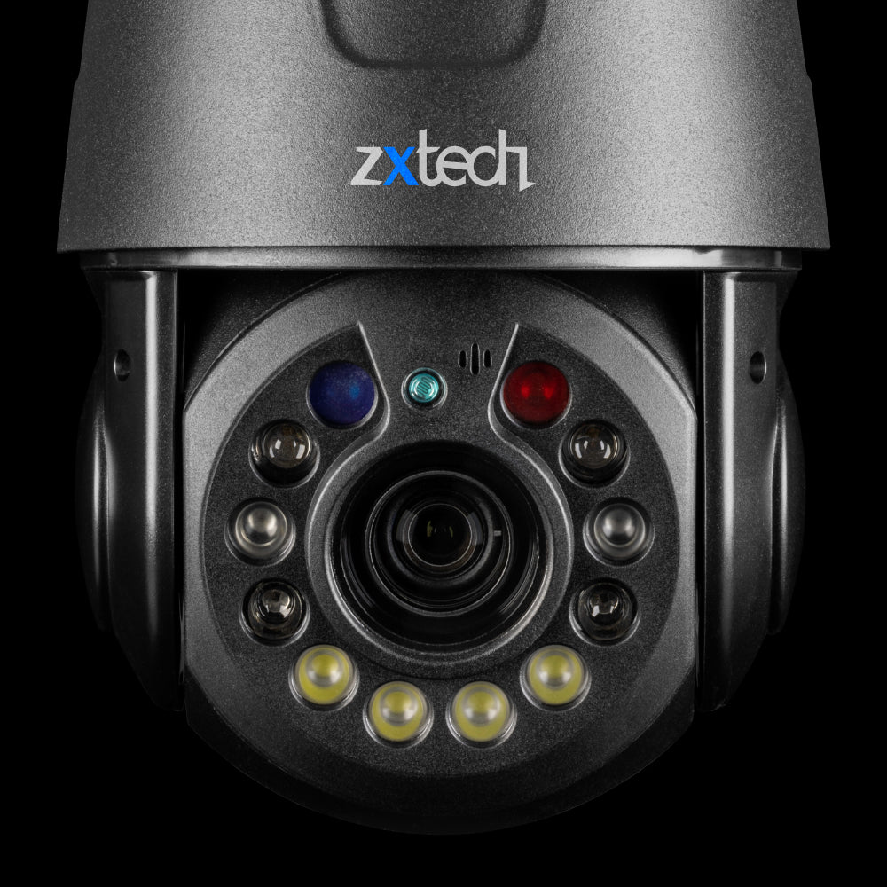 Zxtech 5MP/4K Wireless PTZ CCTV System  - 4 x WiFi Security Camera 5X/10X/20X Auto Zoom Colour Night Vision Outdoor 2-Way-Audio 9CH Sony Starvis