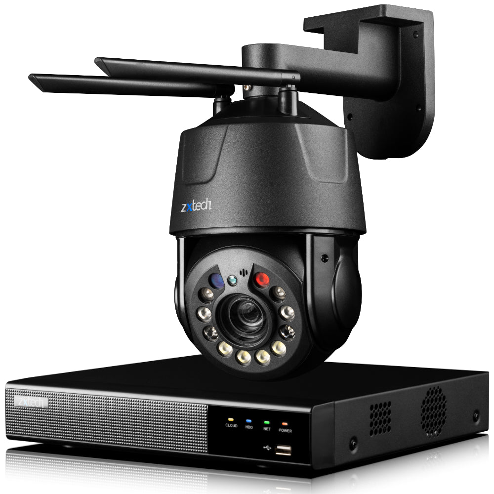 Zxtech 5MP/4K Wireless PTZ CCTV System  - 1 x WiFi Security Camera 5X/10X/20X Auto Zoom Colour Night Vision Outdoor 2-Way-Audio 9CH Sony Starvis