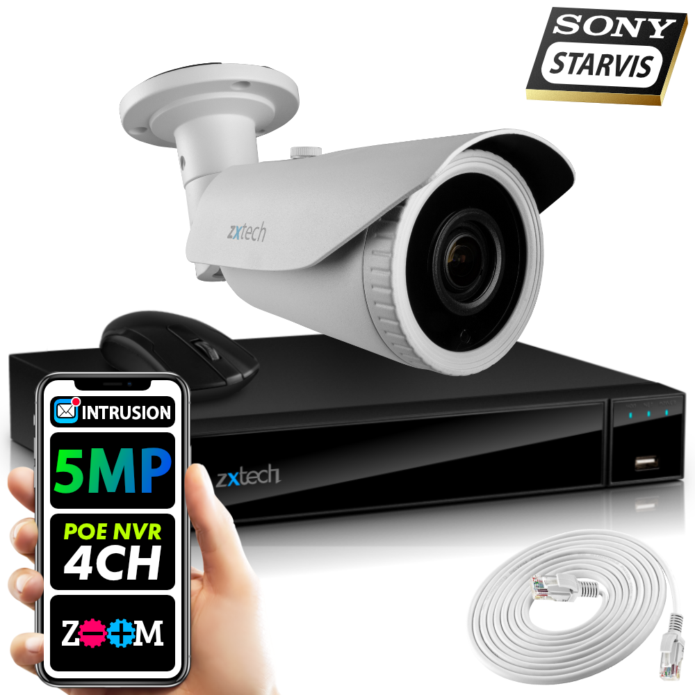 Zxtech Onyx 4 Channel PoE 4K 8MP Network Video Recorder CCTV NVR
