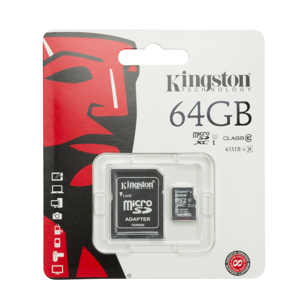 Kingston 64GB Micro SD SDXC MicroSD TF Class 10 UHS1 Memory Card CCTV Phone Tab