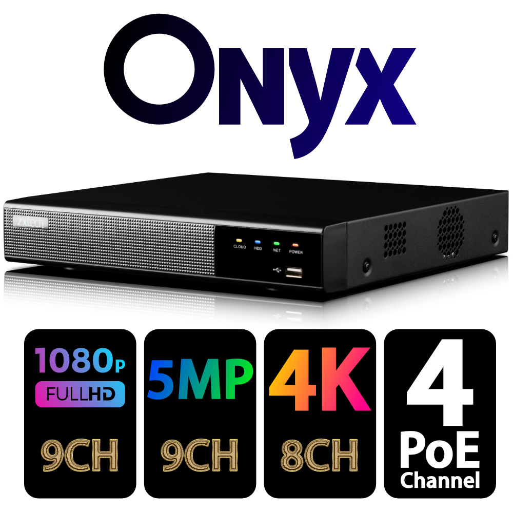 Zxtech Onyx 9 Channel 4-PoE Ports 8MP 4K CCTV High Definition Network Recorder